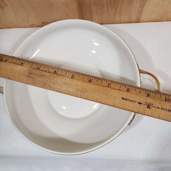 Wm Guerin Limoges Covered Serving Bowl 7.5" handled porcelain dish gold gilt - Picture 7 of 11